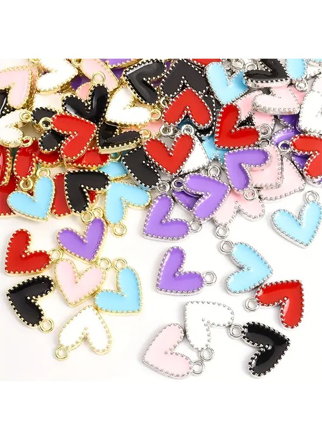 30pcs Heart Charms Alloy Pendants For DIY Jewelry Making Necklace Bracelet - Image 2